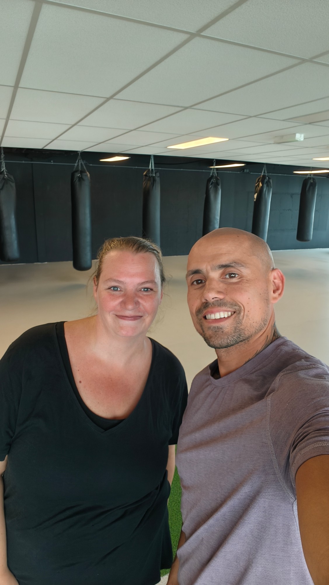 Danielle samen met coach Patrick bij Fit Up Leiderdorp