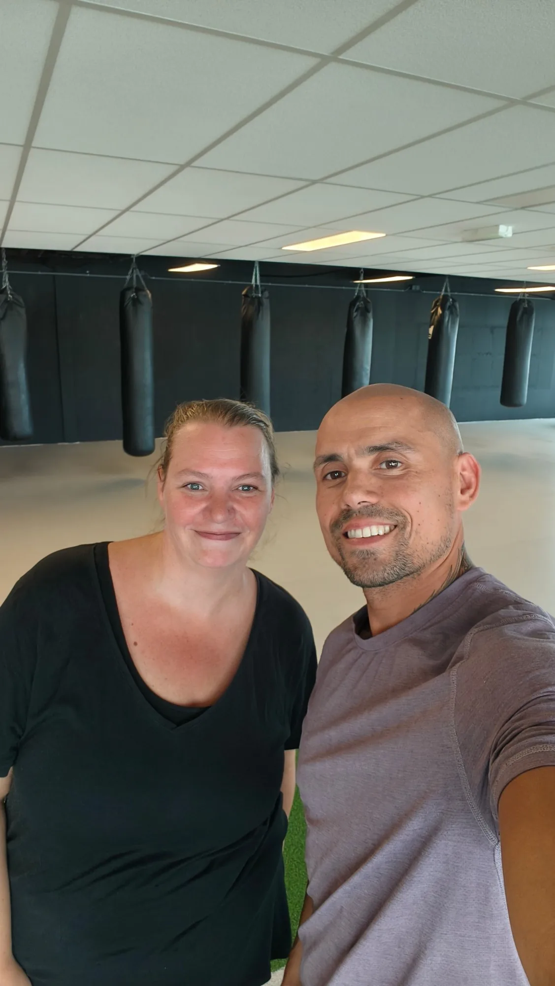 Danielle samen met coach Patrick bij Fit Up Leiderdorp