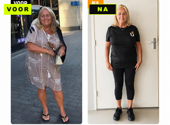 Marja, 69 jaar — voor en na haar transformatie van 13 kg afgevallen bij Fit Up Leiderdorp