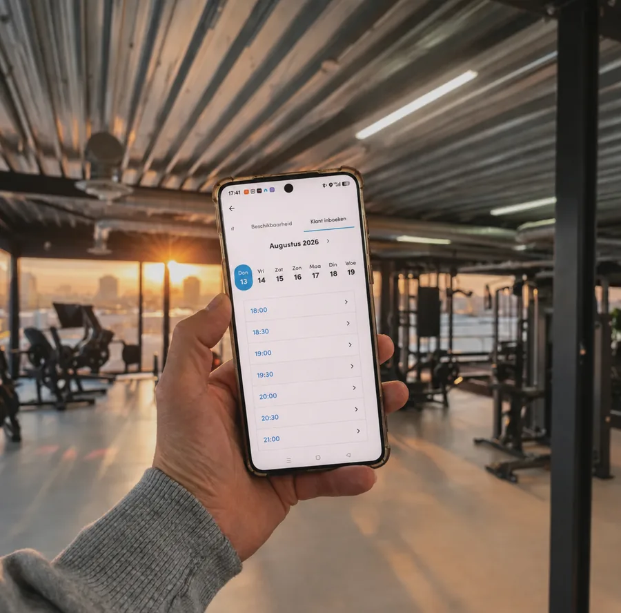 Trainen inplannen via de app bij Fit Up Leiderdorp